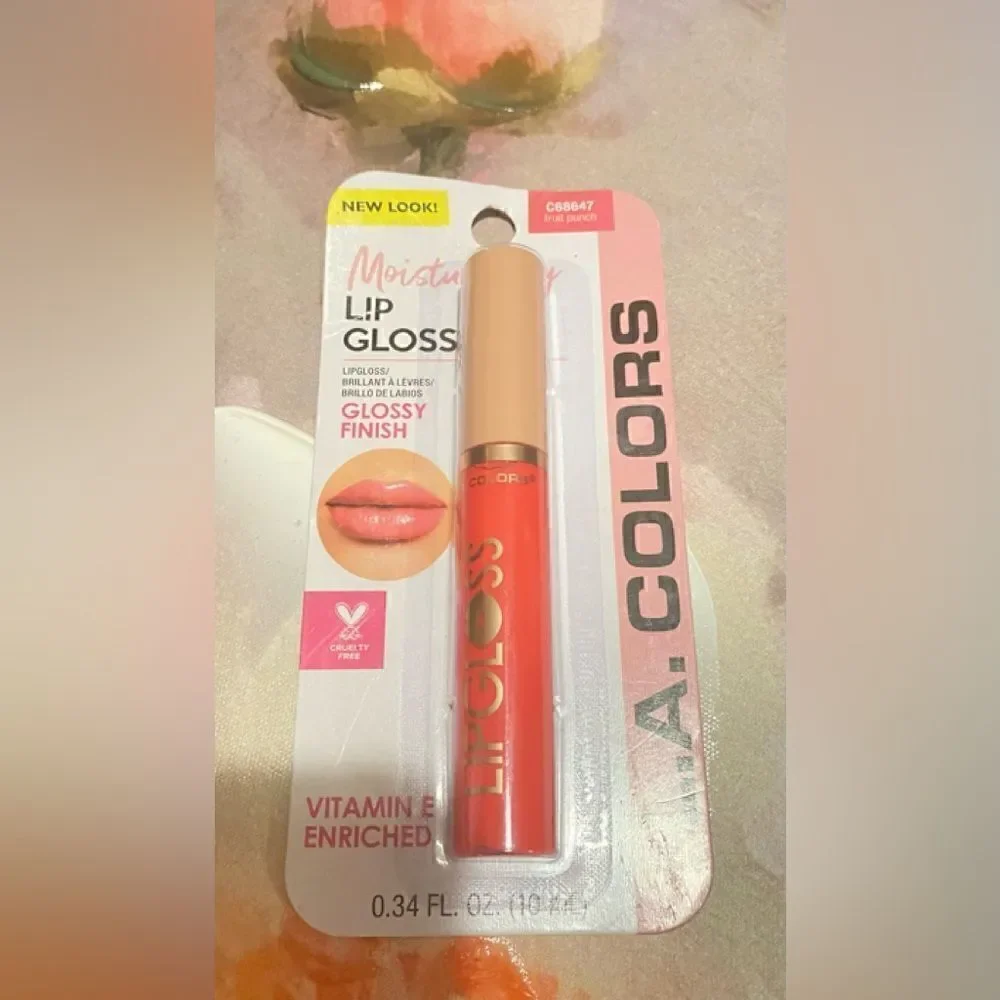 🛍️L.A. Colors Set of 2 Moisturizing Lip Gloss 💄 Fruit Punch 0.34FL.OZ(10mL)🎀
